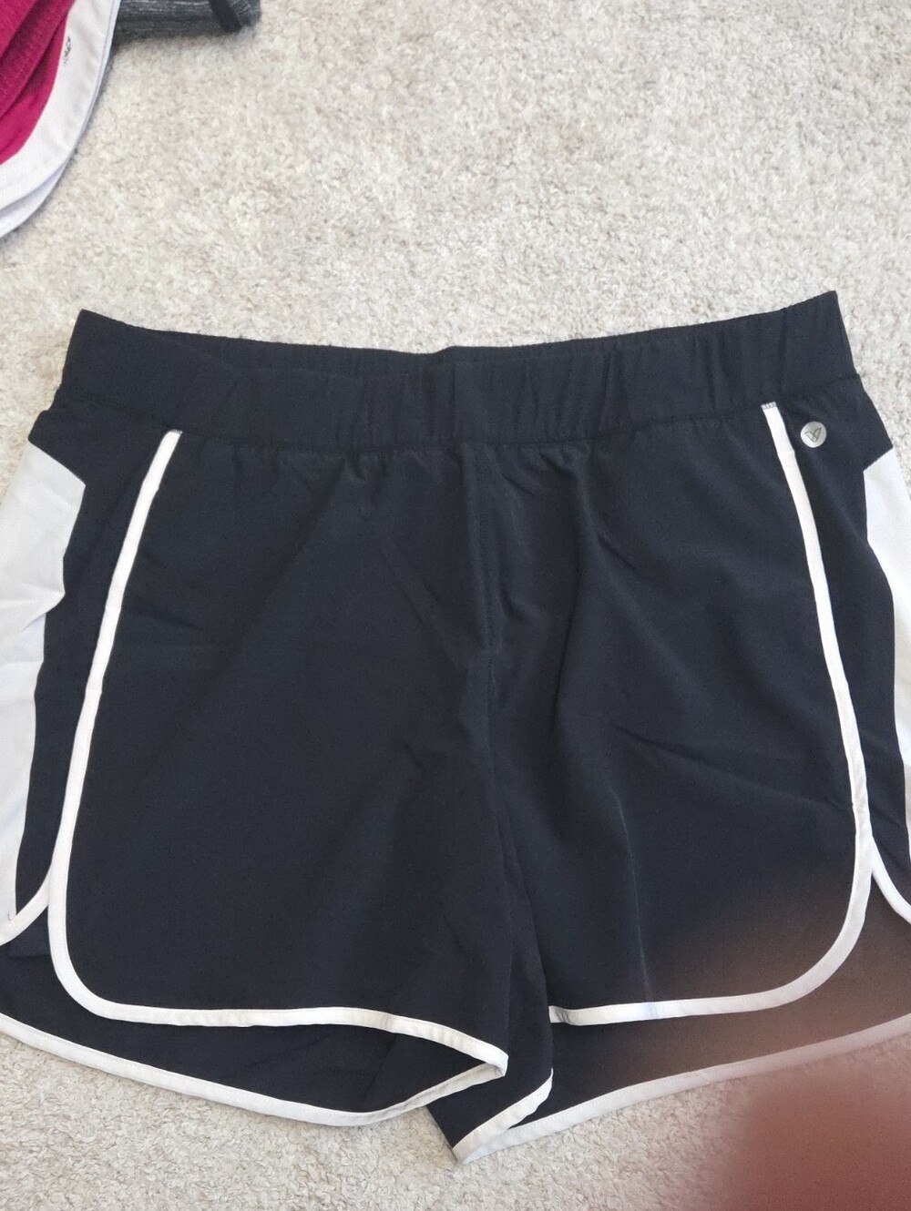 Livi Active Black Athletic Shorts with White Trim